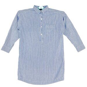 H&M Divided Women's Pull-over Striped Long Shirt Dress Blue/White Cotton Size 4